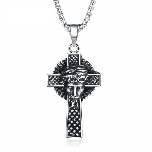 Stainless Steel Necklace Men's Stainless Steel Cross Pendant Necklace