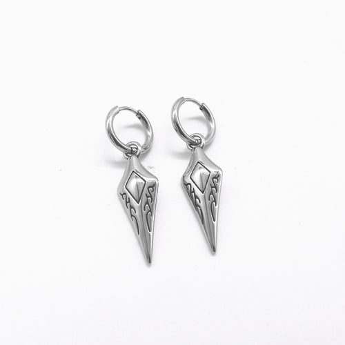 One Pair Stainless Steel Punk Fashion Dangle Earrings for Men and Women