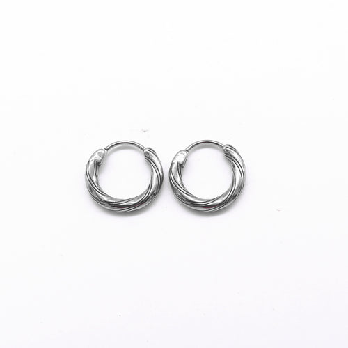 One Pair 316L Stainless Steel Basic Fashion Hoop Earrings for Men and Women