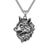 Mens Stainless Chain Necklace Wolf Head Stainless Steel Pendant Necklace