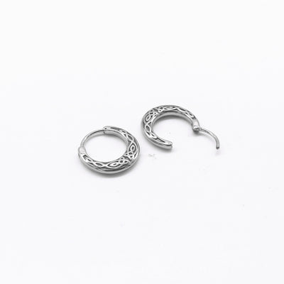 One Pair 316L Stainless Steel Basic Fashion Hoop Earrings for Men and Women