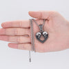 Stainless Steel Necklace Men's Stainless Steel Heart and Skulls Pendant Necklace