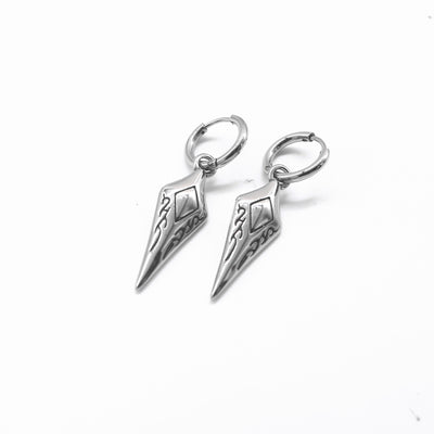 One Pair Stainless Steel Punk Fashion Dangle Earrings for Men and Women