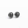 One Pair 316L Stainless Steel Hiphop Skull Stud Earrings for Men and Women