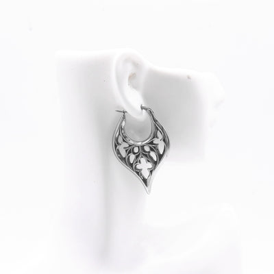 One Pair of Solid Carving Hollows Hoop Earrings for Women