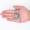 Mens Stainless Chain Necklace Wolf Head Stainless Steel Pendant Necklace