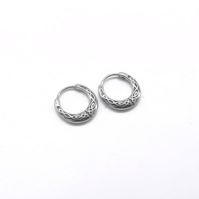 One Pair 316L Stainless Steel Basic Fashion Hoop Earrings for Men and Women