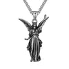 Mens Stainless Chain Necklace Stainless Steel Chain Statue of Liberty Pendant Necklace