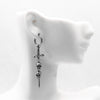 One Pair 316L Stainless Steel Skulls and Cross Dangle Earrings for Men and Women