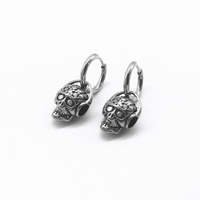 One Pair of 316L Stainless Steel Hiphop Dangle Hoop Earrings for Men