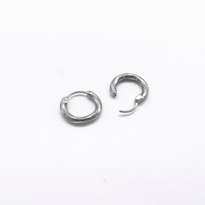 One Pair 316L Stainless Steel Basic Fashion Hoop Earrings for Men and Women