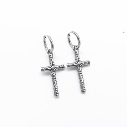 Vintage Cross Shaped Dangle Earrings for Men and Women