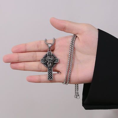 Stainless Steel Necklace Men's Stainless Steel Cross Pendant Necklace