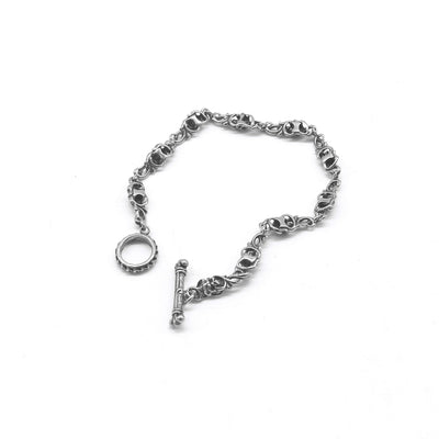 Fahion 316L Stainless Steel Featured Skull Biker Bracelet