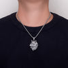 Mens Stainless Chain Necklace Wolf Head Stainless Steel Pendant Necklace