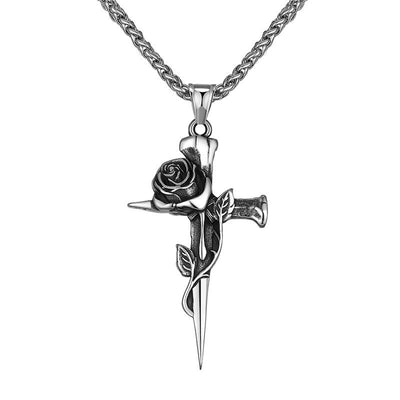 Stainless Steel Necklace Men's Stainless Steel Cross Pendant Necklace