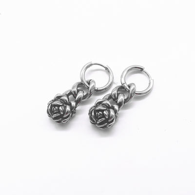 One Pair 316L Stainless Steel Basic Fashion Dangle Earrings for Men and Women