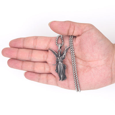 Mens Stainless Chain Necklace Stainless Steel Chain Statue of Liberty Pendant Necklace