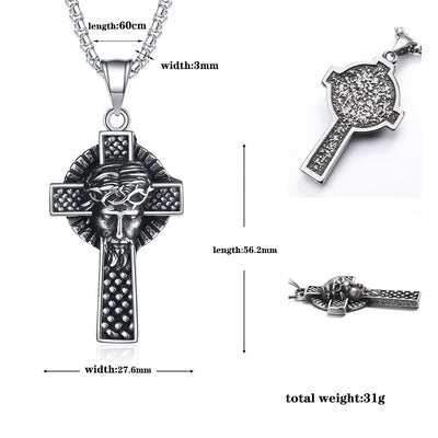 Stainless Steel Necklace Men's Stainless Steel Cross Pendant Necklace