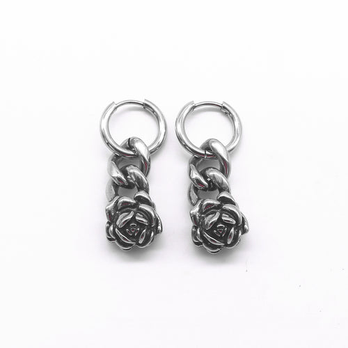 One Pair 316L Stainless Steel Basic Fashion Dangle Earrings for Men and Women