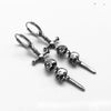 One Pair 316L Stainless Steel Skulls and Cross Dangle Earrings for Men and Women