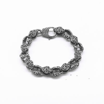 Vintage Snake Embossments Punk Bikers Bracelet