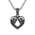 Stainless Steel Necklace Men's Stainless Steel Heart and Skulls Pendant Necklace