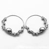 One Pair of  Fashion 316L Stainless Steel Skull Hoop Earrings for Women and Men